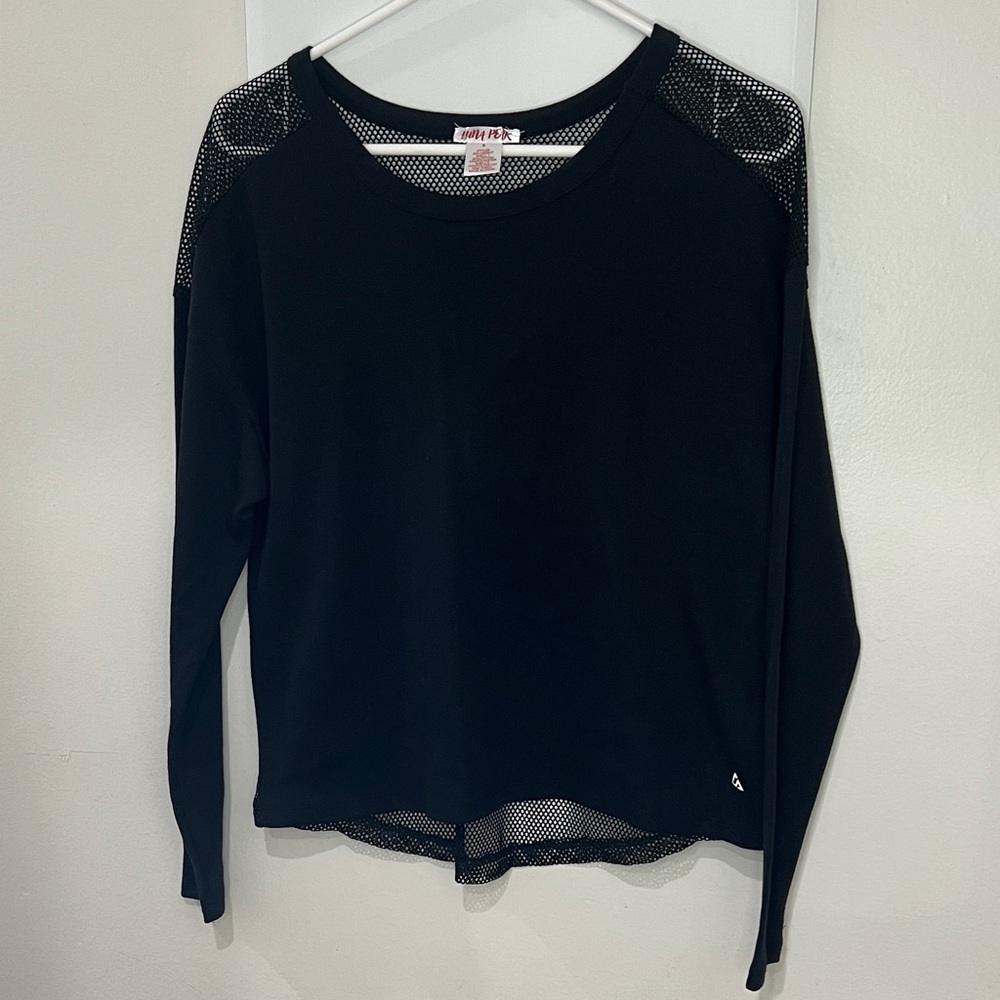Love Tree Black Mesh Detail Sweatshirt
